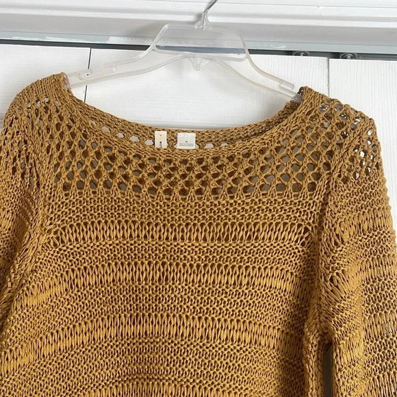 Moth by Anthropology knitted lightweight sweater tan beige color - Picture 6 of 9